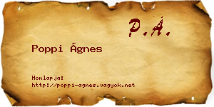 Poppi Ágnes névjegykártya